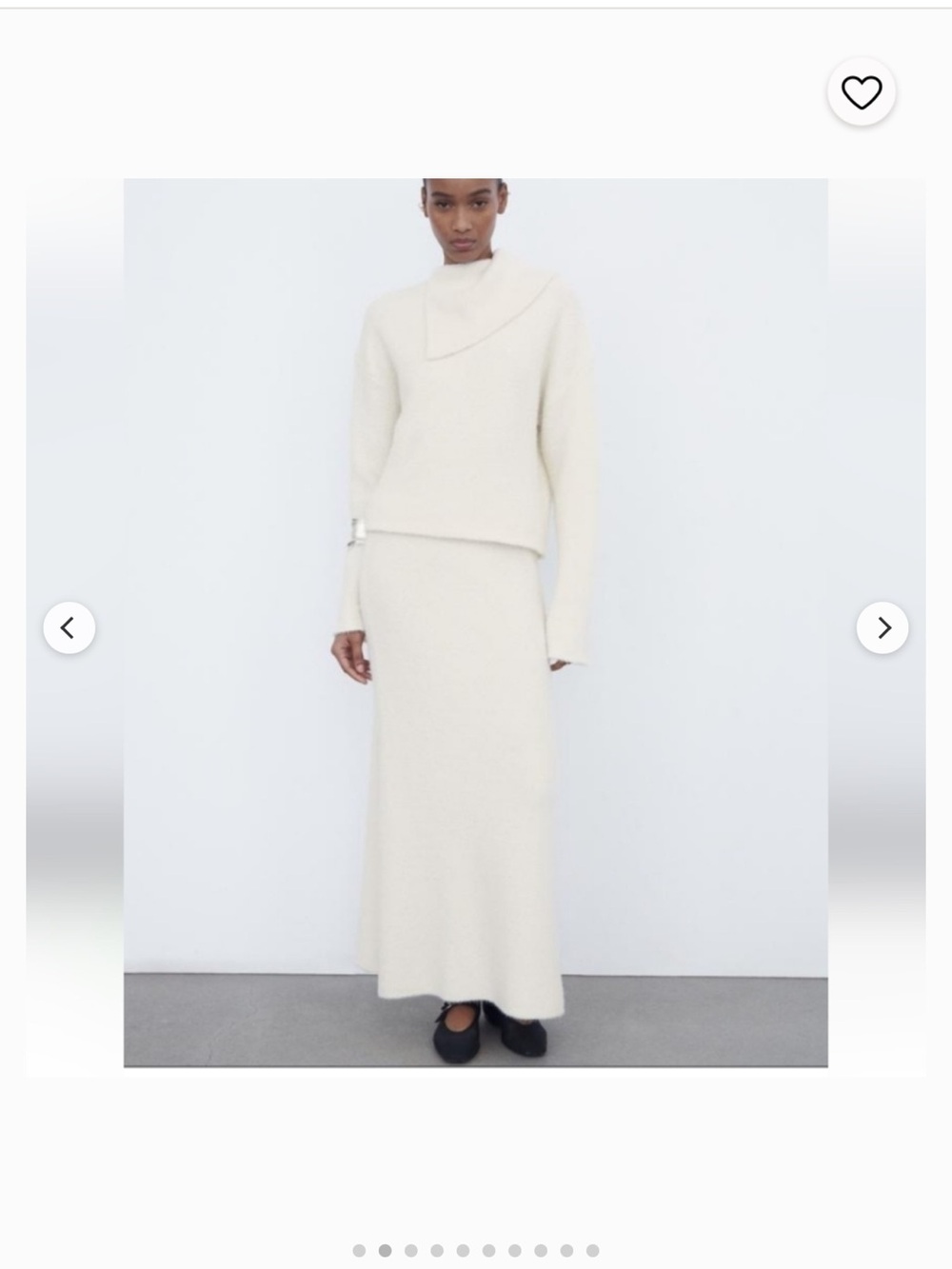 Zara Cream Knit Sweater and Maxi Skirt Set
